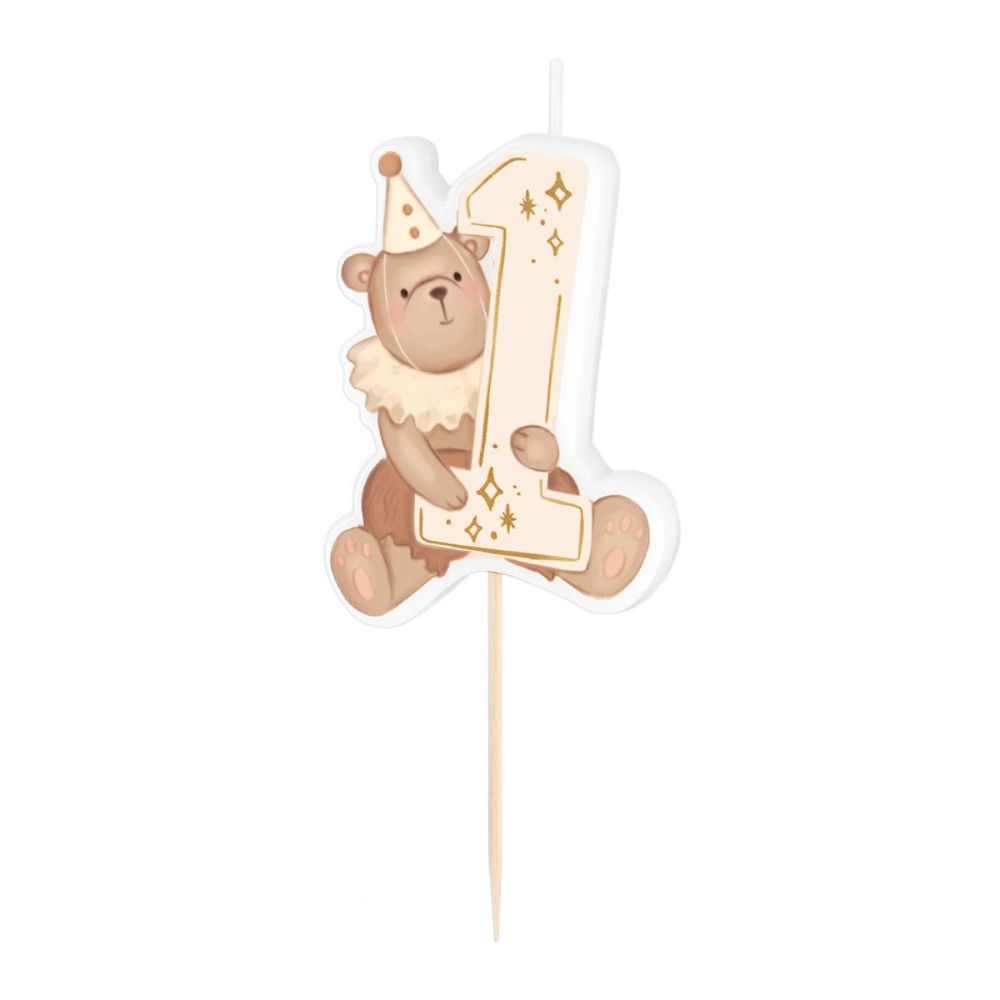 Birthday candle Teddy Bear – Party Pal – number 1