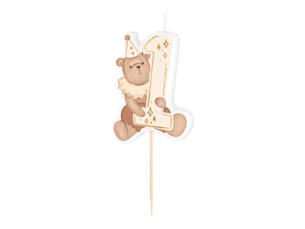 Birthday candle Teddy Bear – Party Pal – number 1