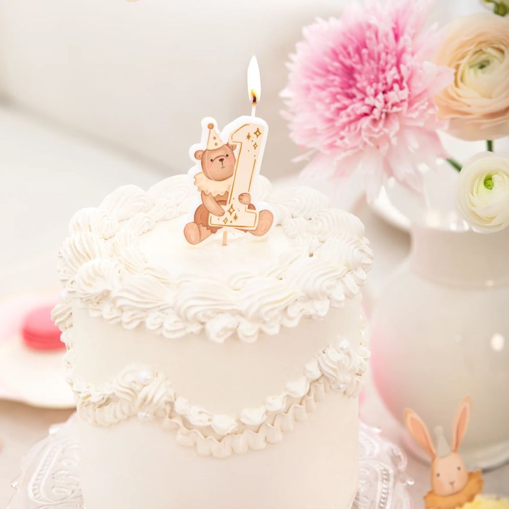 Birthday candle Teddy Bear – Party Pal – number 1