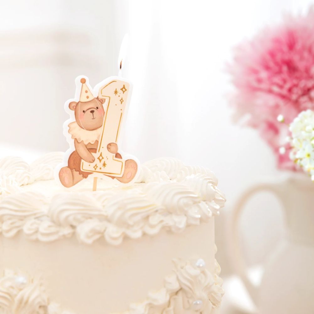 Birthday candle Teddy Bear – Party Pal – number 1