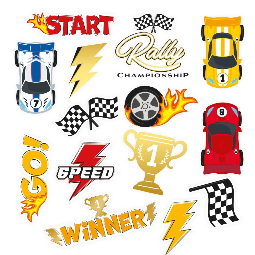 Washable Racing Car Tattoos – Party Pal – 14 pcs