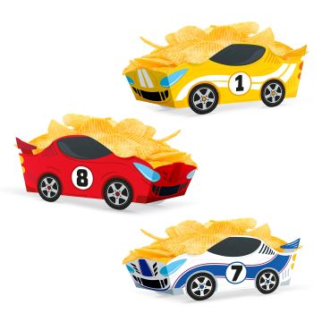 Racing Car Chip Boxes – Party Pal – 3 pcs