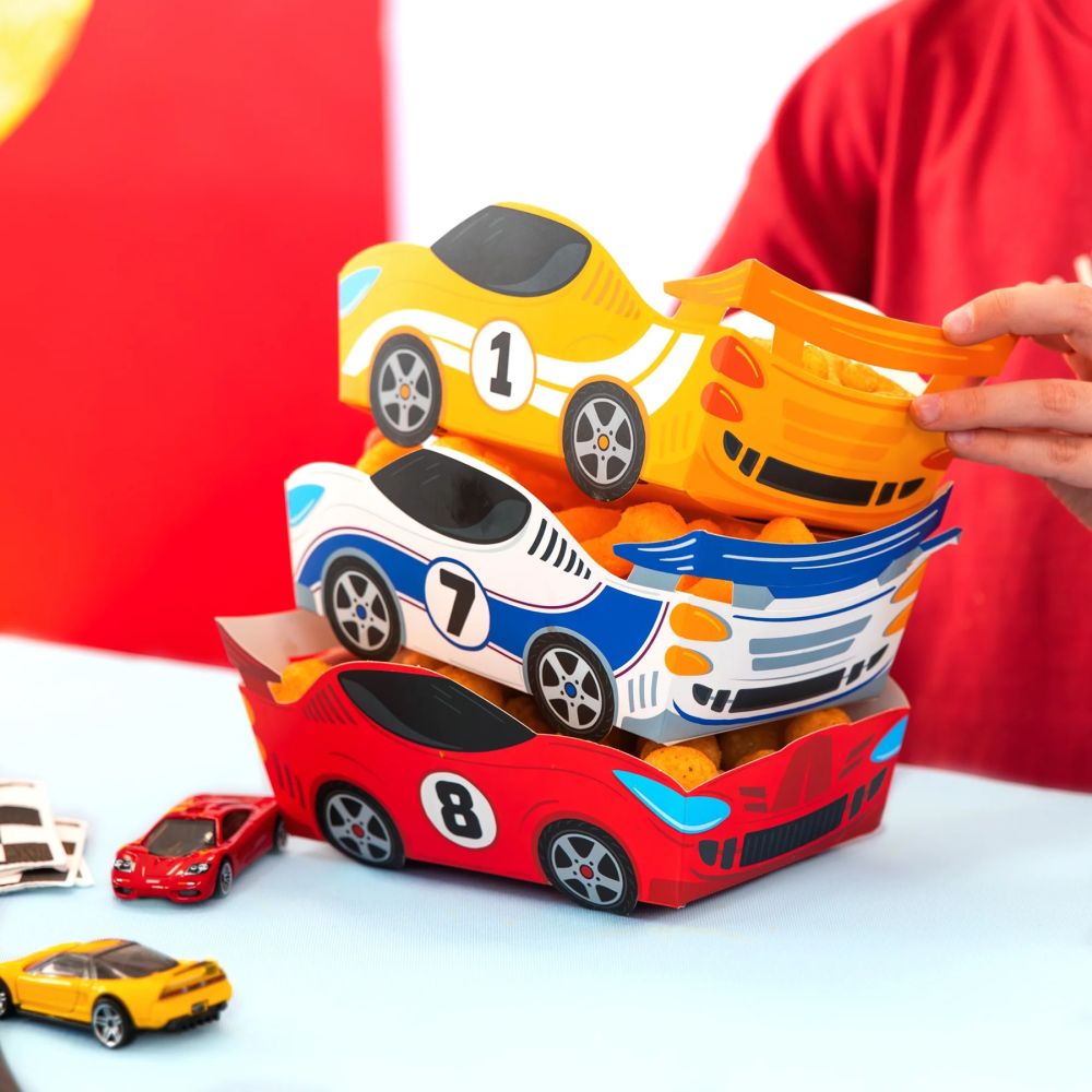 Racing Car Chip Boxes – Party Pal – 3 pcs