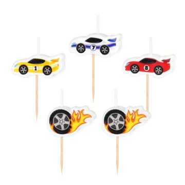 Racing Car Birthday Candles – Party Pal – 5 pcs