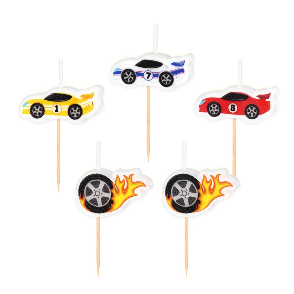 Racing Car Birthday Candles – Party Pal – 5 pcs