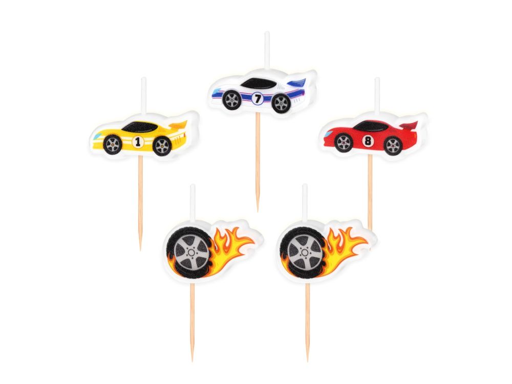 Racing Car Birthday Candles – Party Pal – 5 pcs