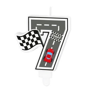 Racing Car Birthday Candle – Party Pal – Number 7