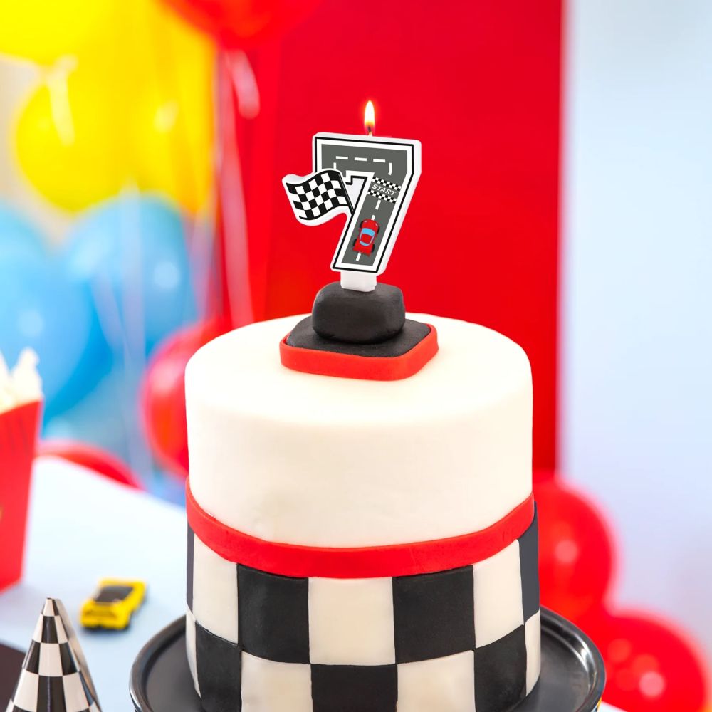 Racing Car Birthday Candle – Party Pal – Number 7