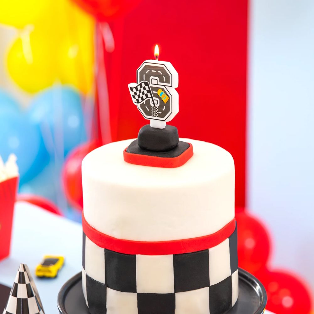 Świeczka urodzinowa Wyścigówki - Party Pal - cyfra 6