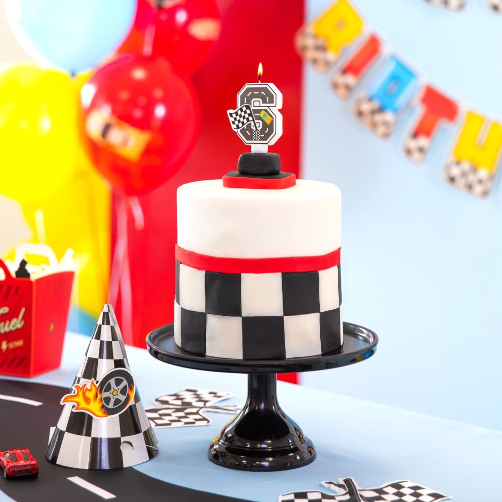 Racing Car Birthday Candle – Party Pal – Number 6