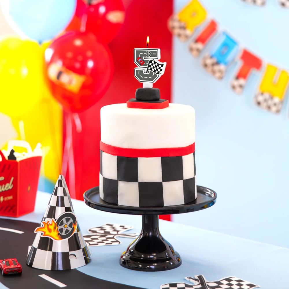 Racing Car Birthday Candle – Party Pal – Number 5