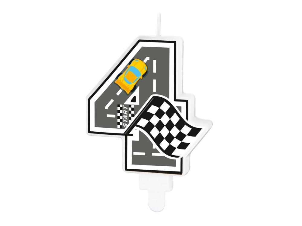 Racing Car Birthday Candle – Party Pal – Number 4
