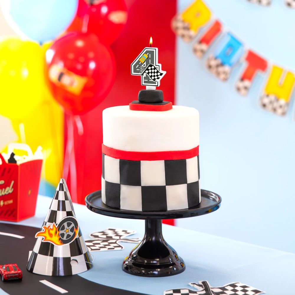 Racing Car Birthday Candle – Party Pal – Number 4