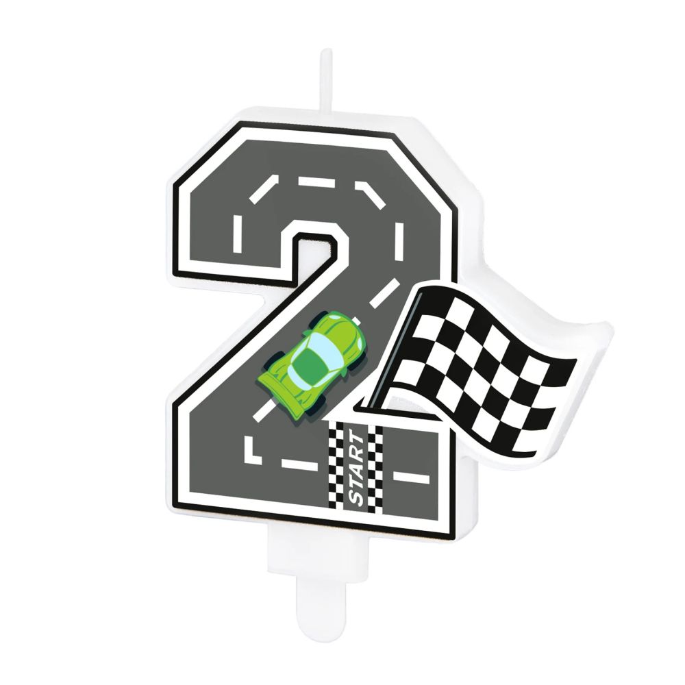Racing Car Birthday Candle – Party Pal – Number 2