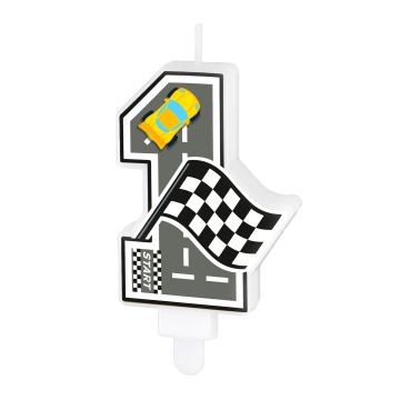 Racing Car Birthday Candle – Party Pal – Number 1