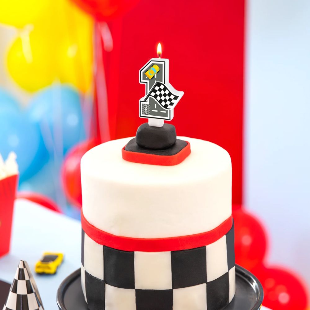 Świeczka urodzinowa Wyścigówki - Party Pal - cyfra 1