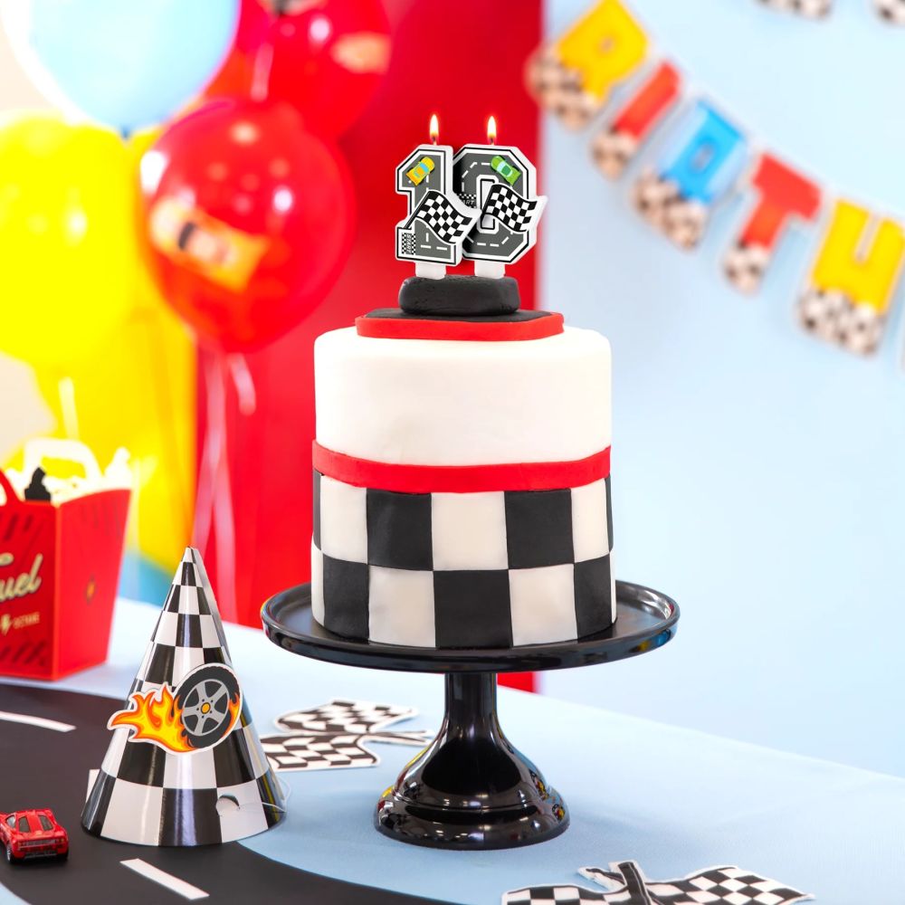 Racing Car Birthday Candle – Party Pal – Number 0
