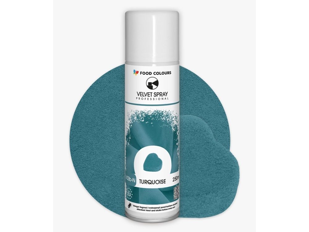 Zamsz w sprayu Velvet Spray - Food Colours - turkusowy 250 ml