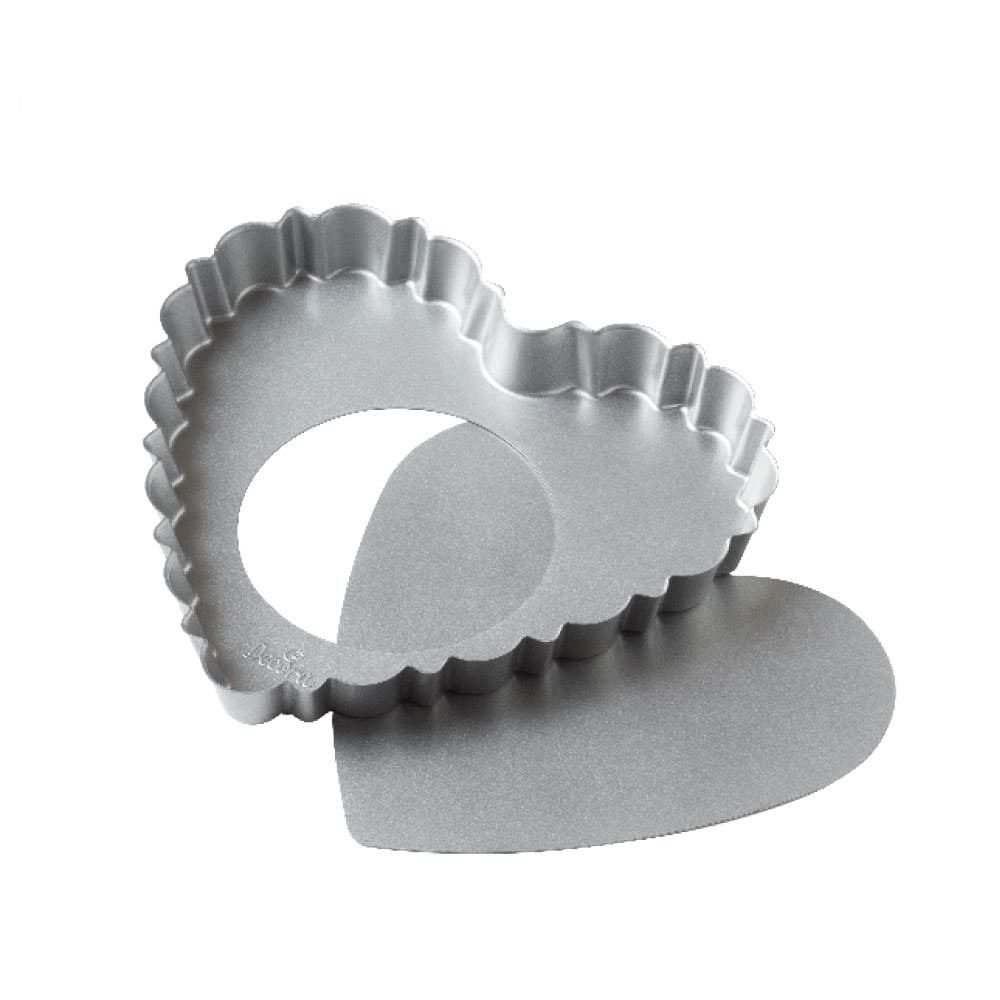 Removable-bottom tart pan – Decora – Heart shape 25 × 23 cm
