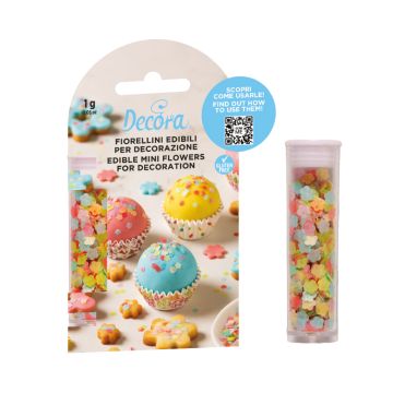 Edible flower-shaped decorations – Decora – color mix 1 g