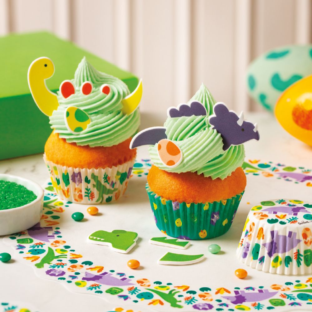 Papilotki na muffinki Dinozaury - Decora - 36 szt.
