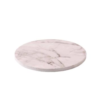 Podkład pod tort okrągły - Decora - biały marmur 20 cm