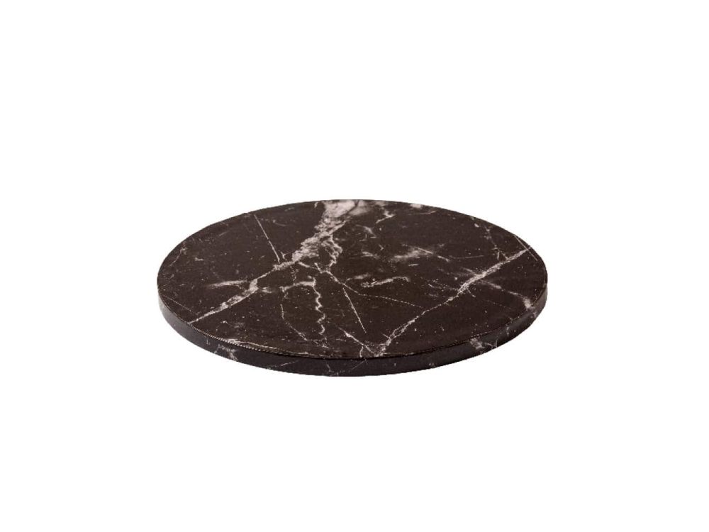 Podkład pod tort okrągły - Decora - czarny marmur 20 cm