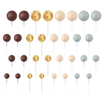Ball cake toppers - color mix 32 pcs