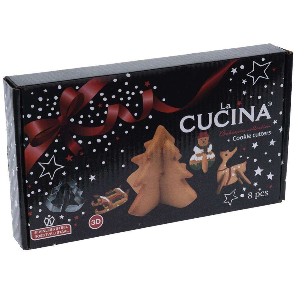 Zestaw foremek, wykrawaczy świątecznych 3D - La Cucina - 8 szt.