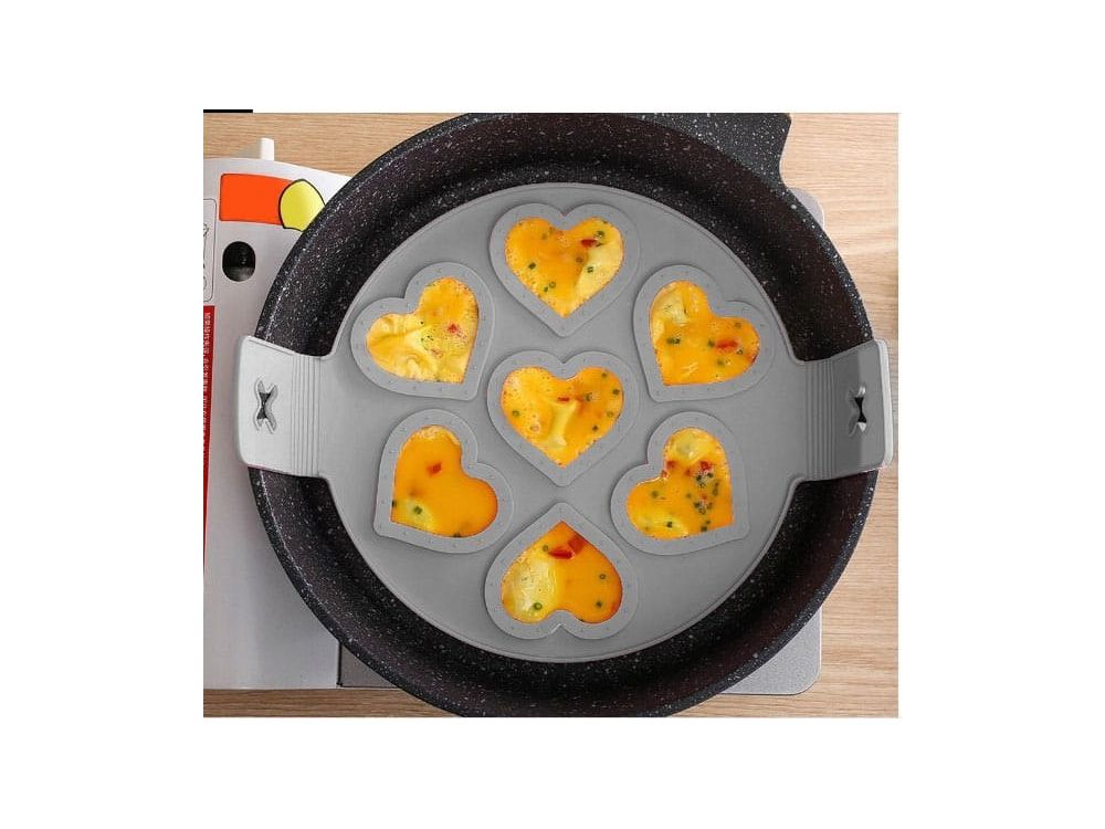Silicone mould for pancakes, cookies and eggs - hearts, 23 cm