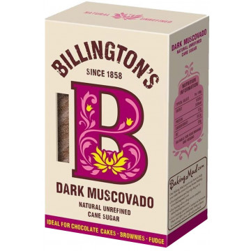 Cukier trzcinowy muscovado - Billington's - ciemny, 500 g