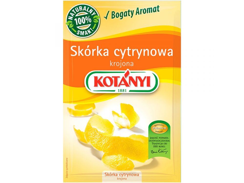 Skórka cytrynowa krojona - Kotanyi - 16 g
