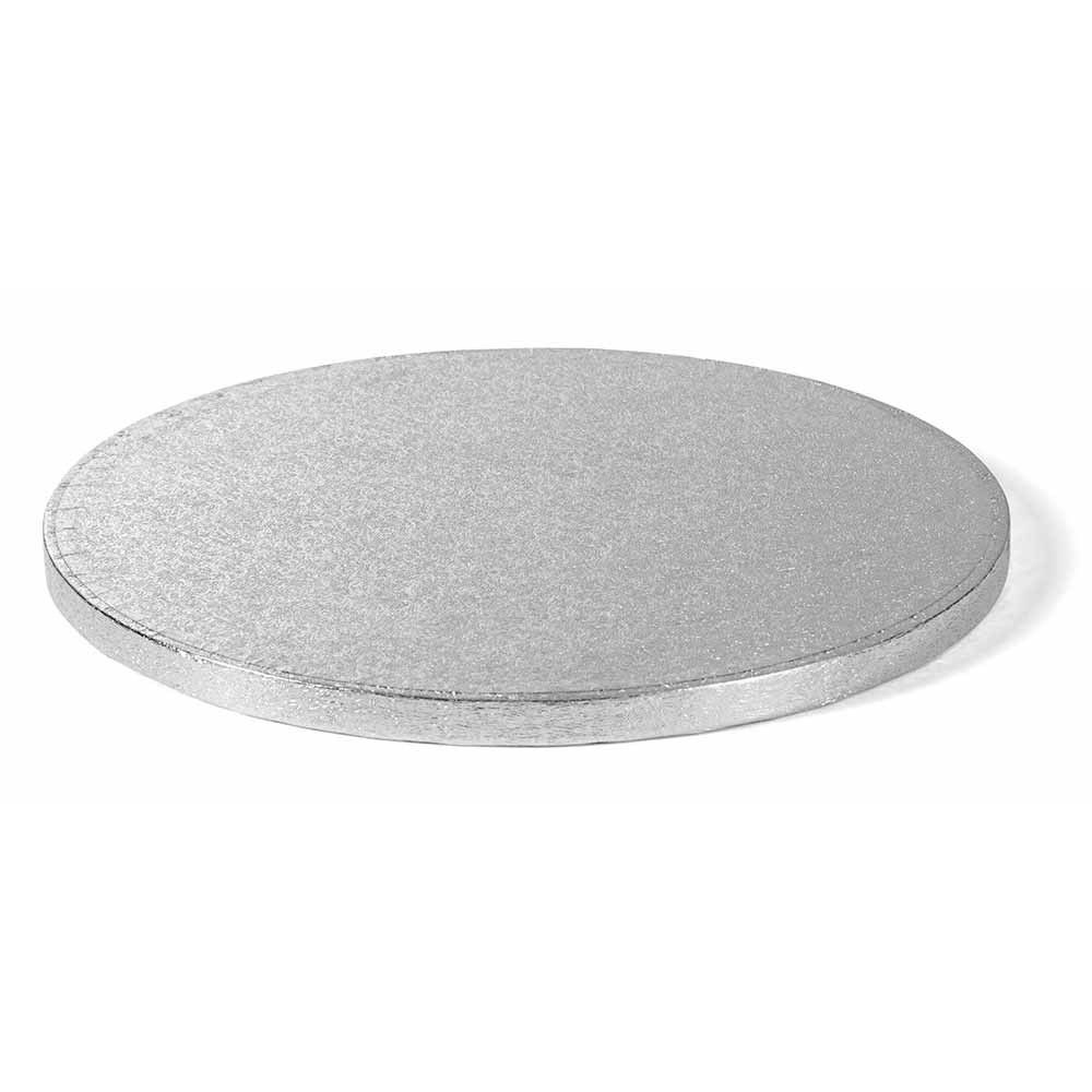 Cake board, round - Decora - thick, silver, 25 cm