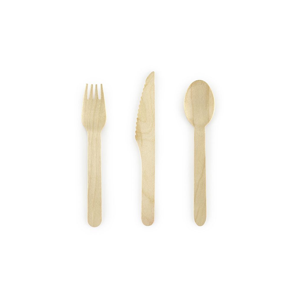 Wooden cutlery Woodland - PartyDeco - 18 pcs.