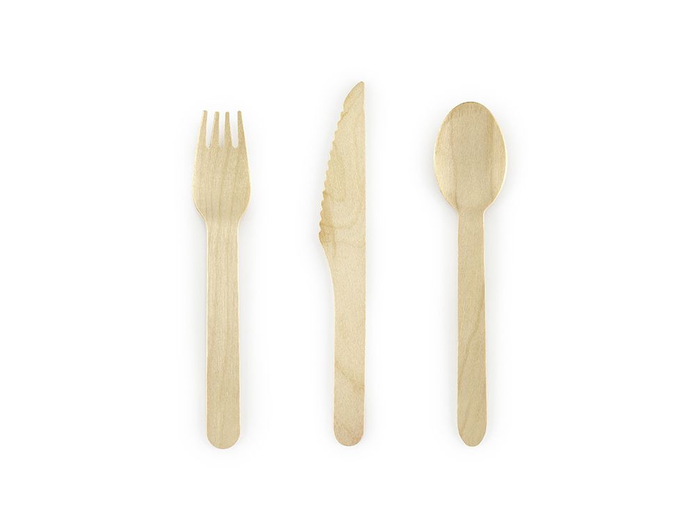 Wooden cutlery Woodland - PartyDeco - 18 pcs.