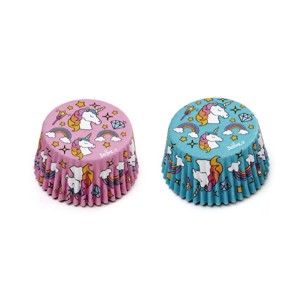 Papilotki na muffinki - Decora - jednorożce, kolorowe, 50 x 32 mm, 36 szt.