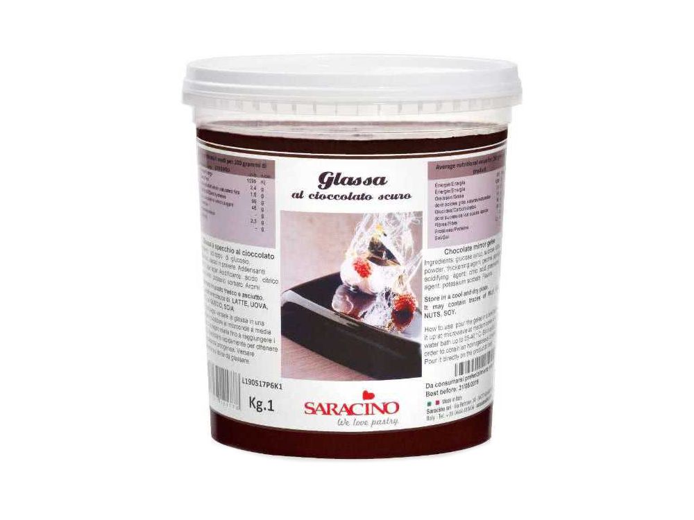 Mirror glaze, decoration gel - Saracino - dark chocolate, 1 kg