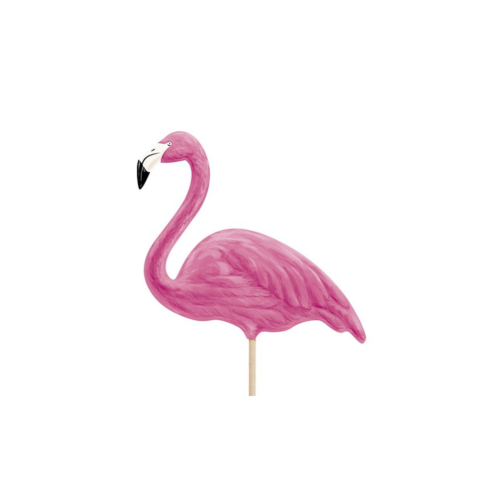 Toppers Aloha Flamingos - PartyDeco - pink, 6 pcs.