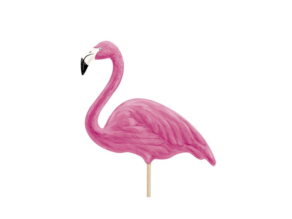 Toppers Aloha Flamingos - PartyDeco - pink, 6 pcs.