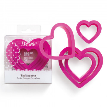 Set of cookie cutters - Decora - hearts, 4 pcs.