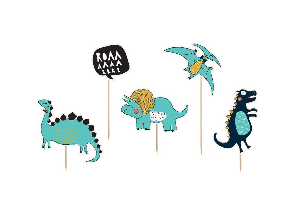 Toppers Dinosaurs - PartyDeco - 5 pcs.