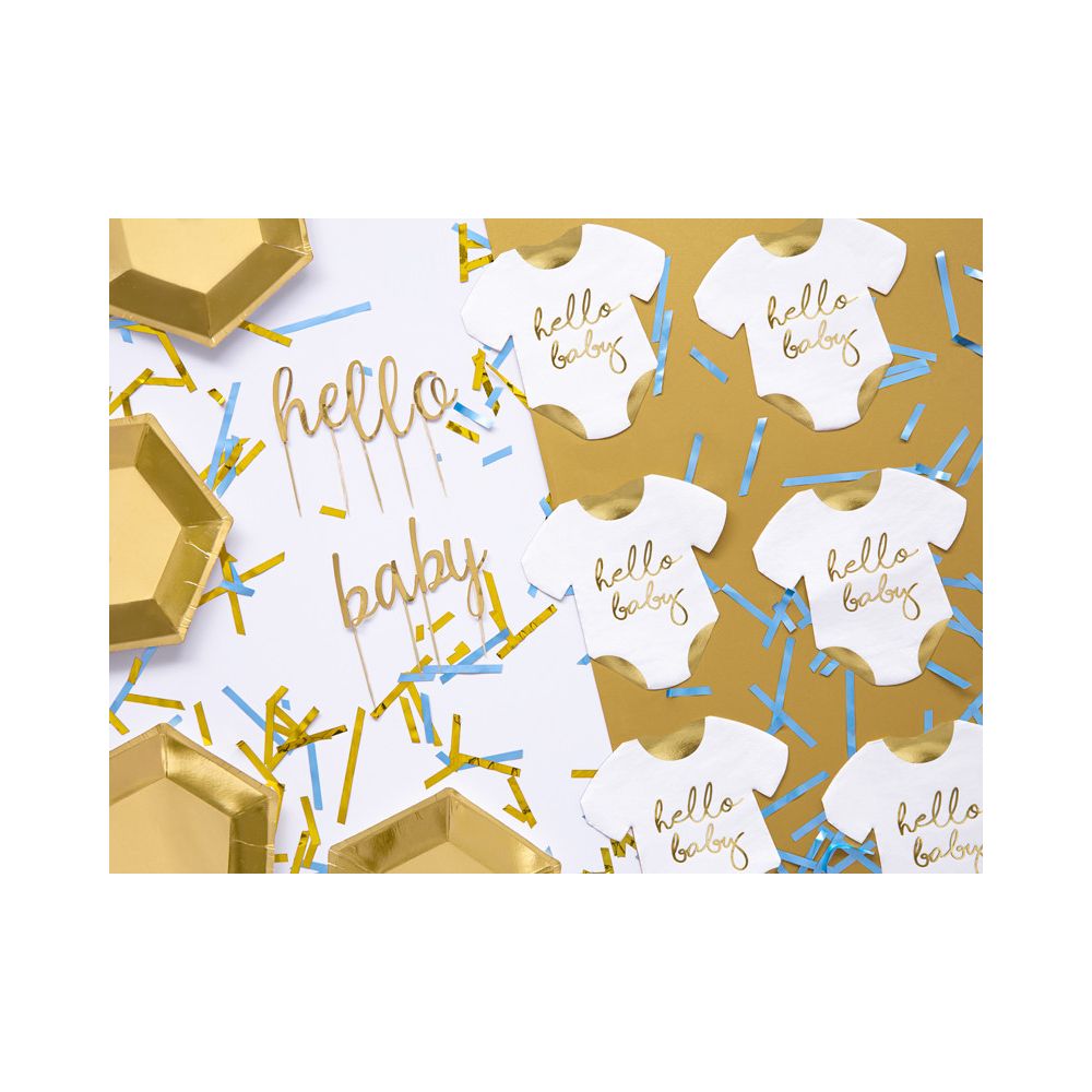 Cake toppers Alphabet - PartyDeco - gold, 53 pcs.