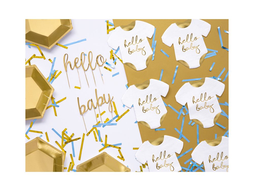 Cake toppers Alphabet - PartyDeco - gold, 53 pcs.