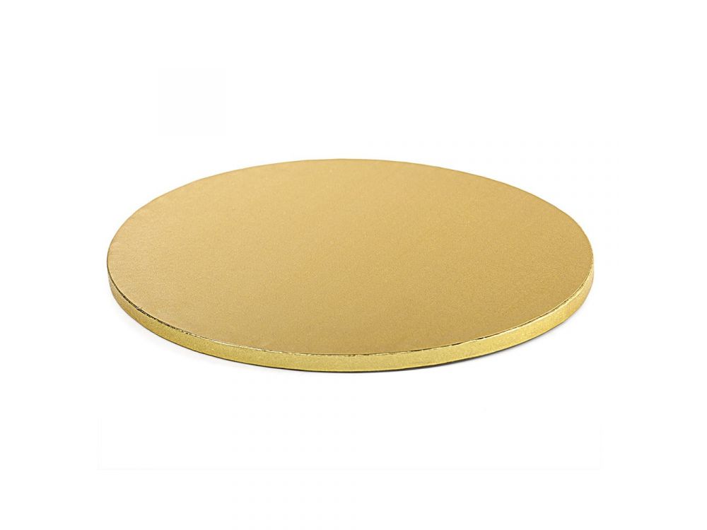 Cake board, round - Decora - thick, gold, 30 cm