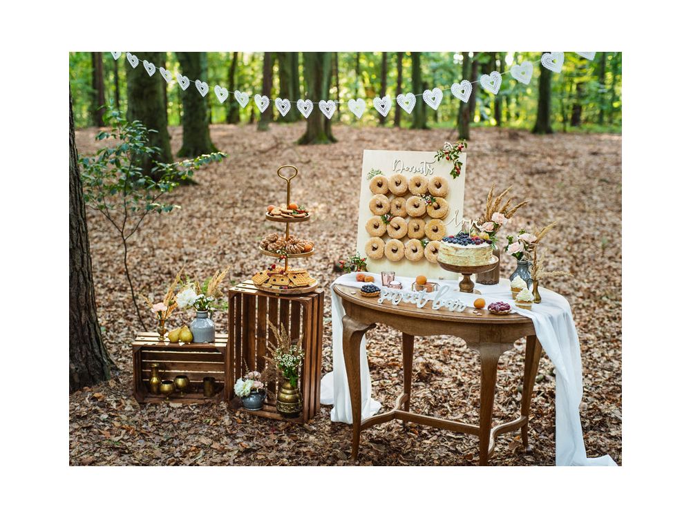 Cake topper Love - PartyDeco - wooden, 16 cm