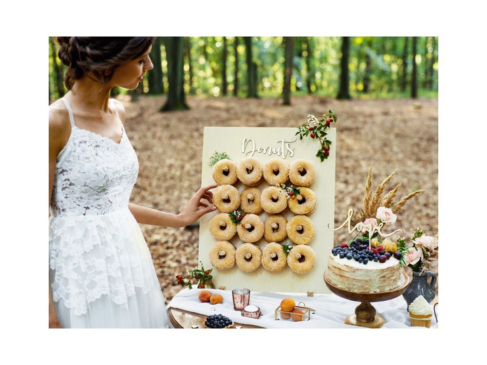 Cake topper Love - PartyDeco - wooden, 16 cm