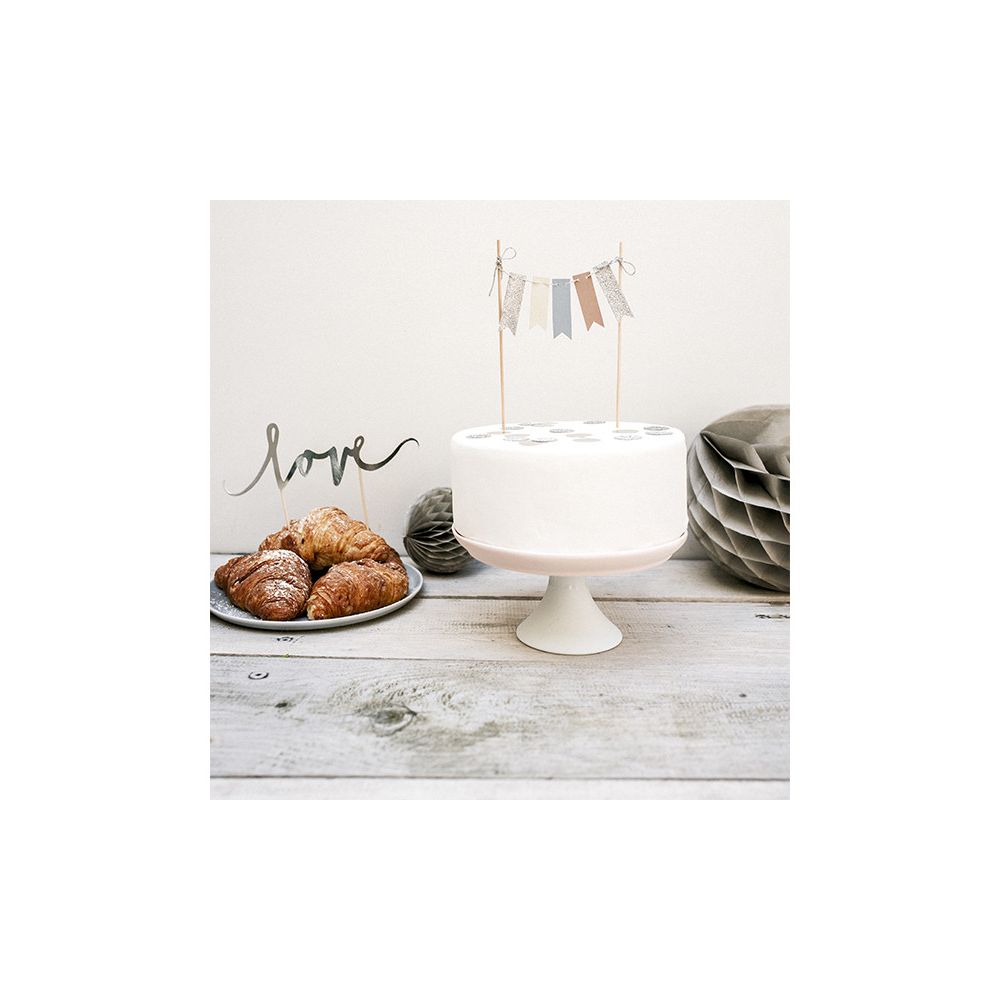 Topper na tort Girlanda Flagietkowa - PartyDeco - 11 x 20 cm