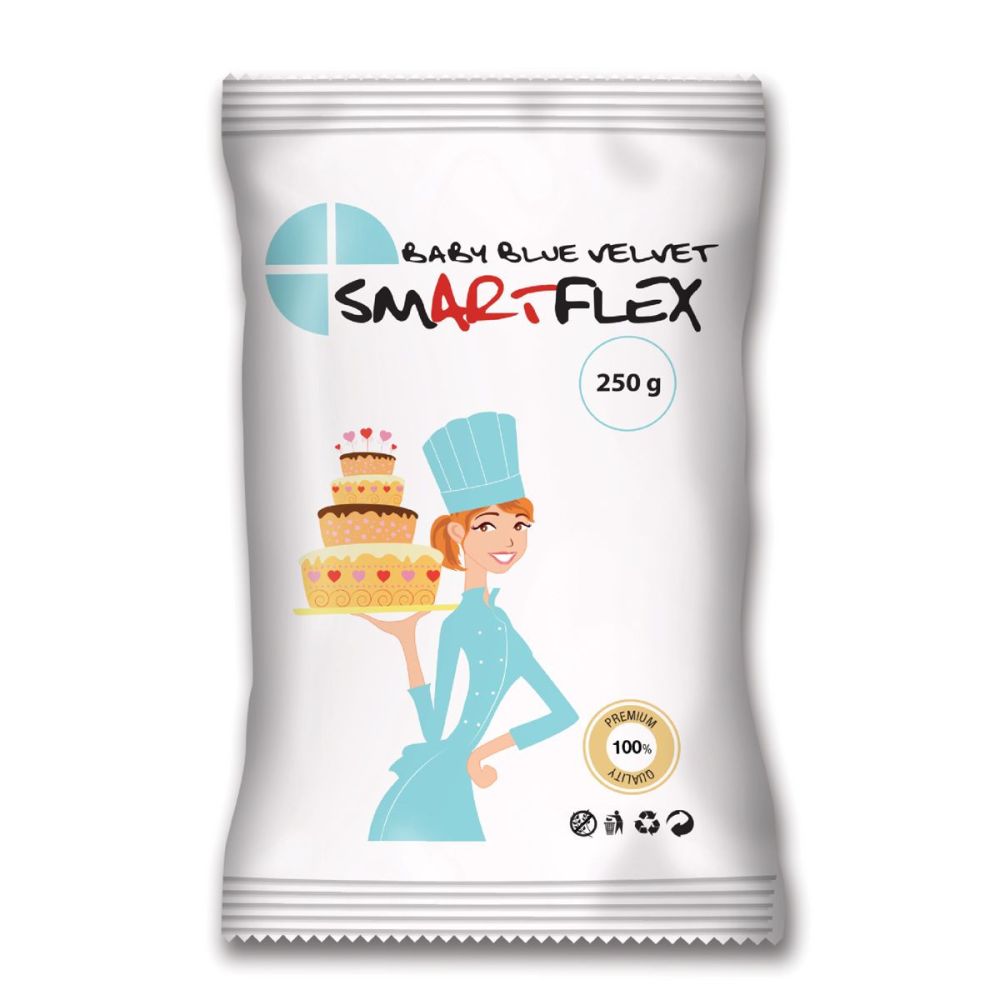 Masa cukrowa Velvet - SmartFlex - Baby Blue, błękitna, 250 g