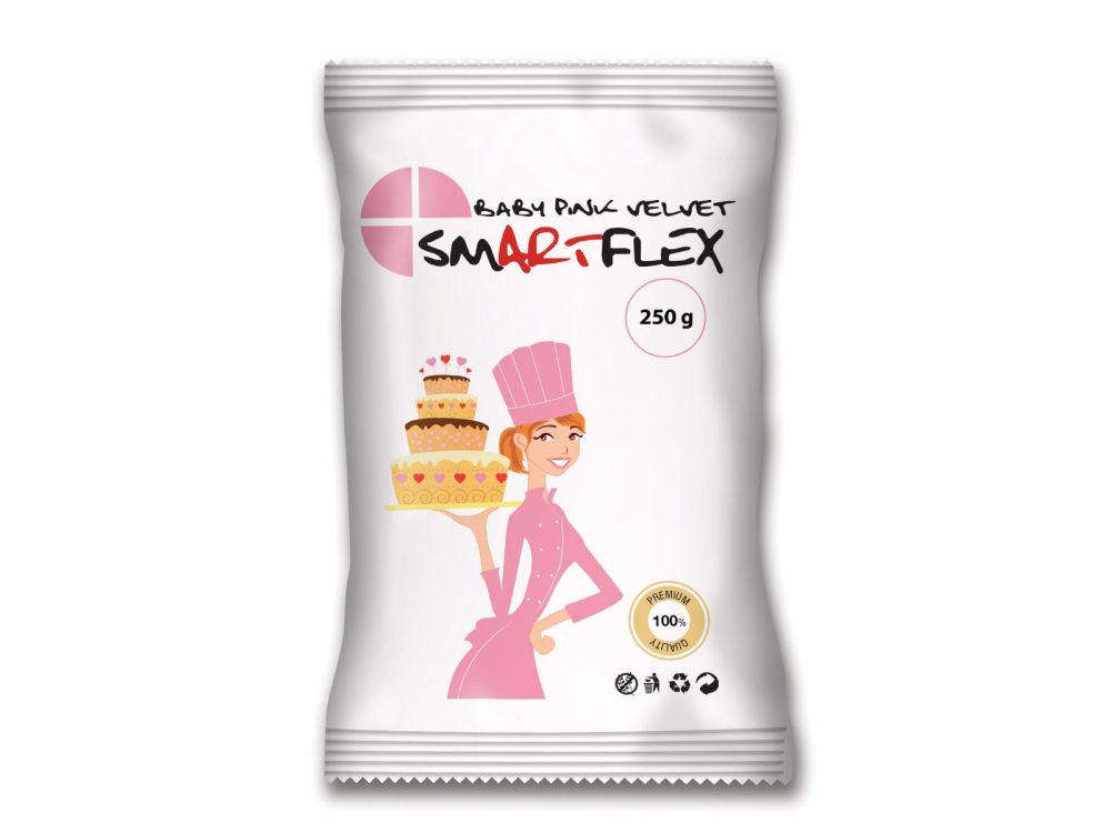 Sugar paste, fondant - SmartFlex - baby pink, 250 g