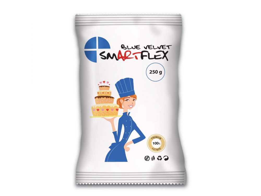 Sugar paste, fondant - SmartFlex - blue, 250 g